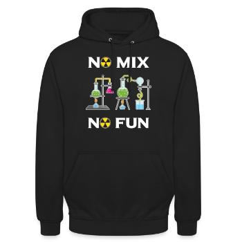 No Mix No Fun Labor Chimie T-shirt Science - Sweat-shirt à capuche unisexe - noir - Devant - Alina (178cm) & Michal (187cm)