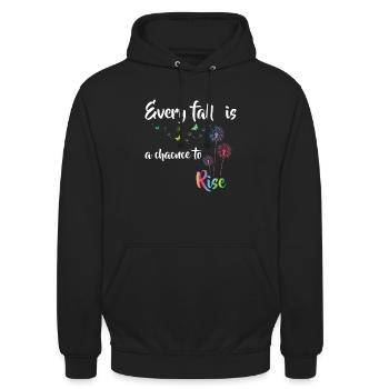 Pusteblume Blumenmotiv Glücksbringer - Unisex Hoodie - Schwarz - Vorne - Alina (178cm) & Michal (187cm)