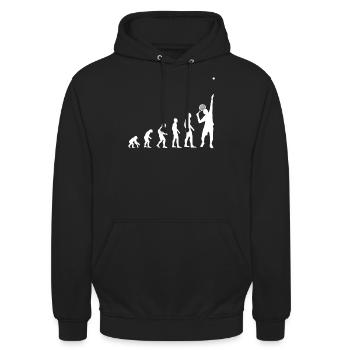 Tennis Evolution joueur de tennis entraîneur cadeau - Sweat-shirt à capuche unisexe - noir - Devant - Alina (178cm) & Michal (187cm)