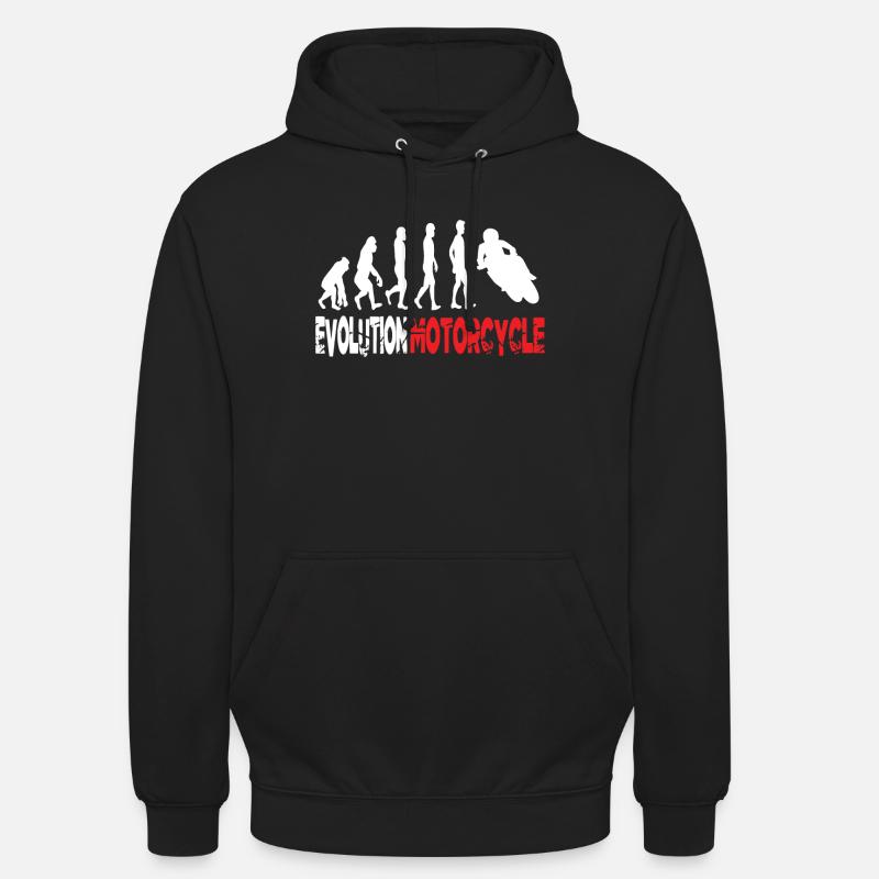 Evolution moto - Sweat-shirt à capuche unisexe - noir