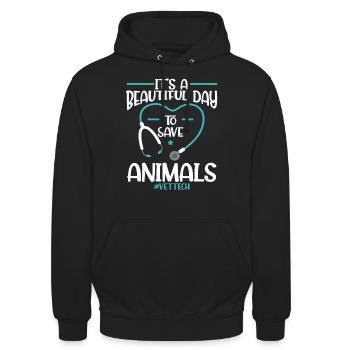 tierarzt tiermedizin tiere medizin tierarztpraxis - Unisex Hoodie - Schwarz - Vorne - Alina (178cm) & Michal (187cm)
