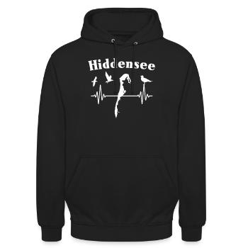 Hiddensee EKG Ostsee Insel - Unisex Hoodie - Schwarz - Vorne - Alina (178cm) & Michal (187cm)