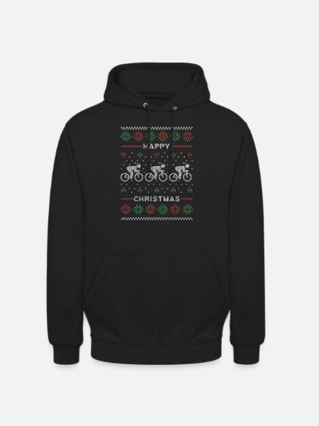 Fahrrad Ugly Sweater Weihnachten - Unisex Hoodie - Schwarz