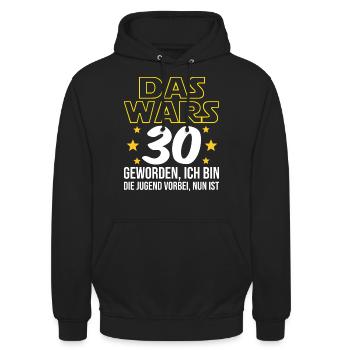 30. Geburtstag Das Wars Mit Der Jugend dreißig - Unisex Hoodie - Schwarz - Vorne - Alina (178cm) & Michal (187cm)
