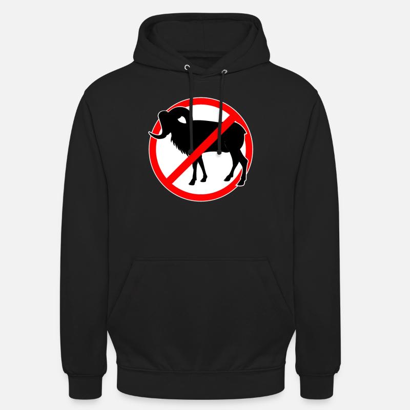 Chèvres ou mouflons interdits - chèvre - Sweat-shirt à capuche unisexe - noir