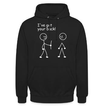 I've Got Your Back Funny Strichmännchen - Unisex Hoodie - Schwarz - Vorne - Alina (178cm) & Michal (187cm)