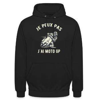 Je Peux Pas J Ai Moto GP - Sweat-shirt à capuche unisexe - noir - Devant - Alina (178cm) & Michal (187cm)