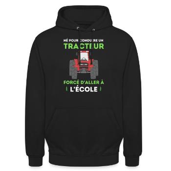 Tracteur Garçons Enfant Agriculteur Fermier - Sweat-shirt à capuche unisexe - noir - Devant - Alina (178cm) & Michal (187cm)
