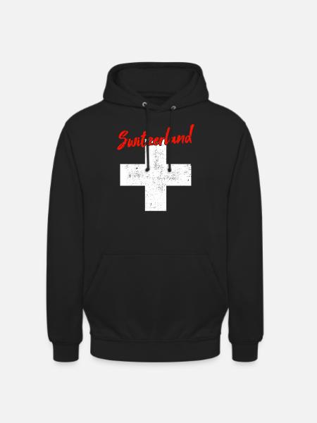 Suisse Suisse - Sweat-shirt à capuche unisexe - noir