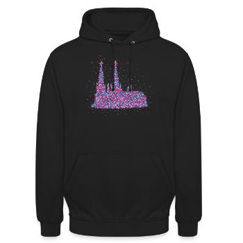Carnaval de la cathédrale de Cologne - Sweat-shirt à capuche unisexe - noir - Devant - Alina (178cm) & Michal (187cm)