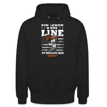 Ein Leben ohne Line Dance ist möglich aber sinnlos - Unisex Hoodie - Schwarz - Vorne - Alina (178cm) & Michal (187cm)