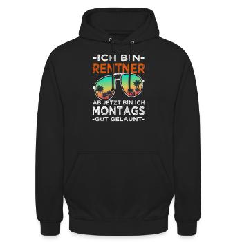 Rentner Rente - Geschenk Rentenbeginn Männer - Unisex Hoodie - Schwarz - Vorne - Alina (178cm) & Michal (187cm)