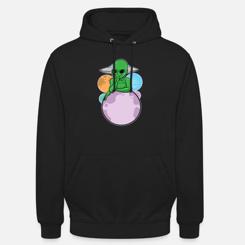 Planète extraterrestre mignonne - Sweat-shirt à capuche unisexe - noir