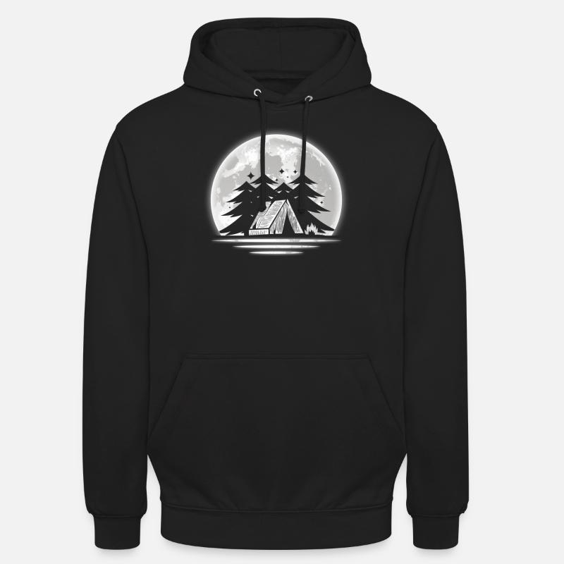 Camp Camping Camper Moon - Sweat-shirt à capuche unisexe - noir