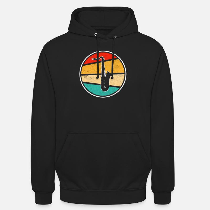 Saxophone Rétro - Sweat-shirt à capuche unisexe - noir