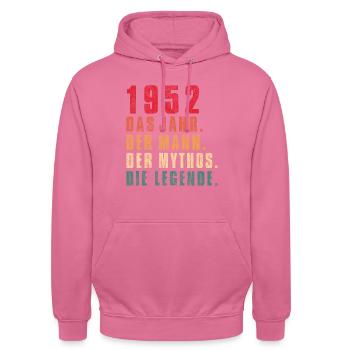 70 Geburtstag 70 Jahre Alt - Unisex Hoodie - Pink - Vorne - Alina (178cm) & Michal (187cm)