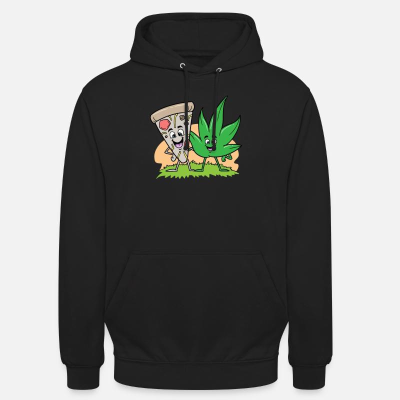 Pizza et Weed Cannabis Marijuana - Sweat-shirt à capuche unisexe - noir