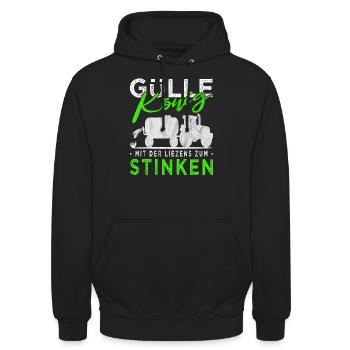 Güllekönig & Gülle Landwirt Sprüche Bauernhof - Unisex Hoodie - Schwarz - Vorne - Alina (178cm) & Michal (187cm)