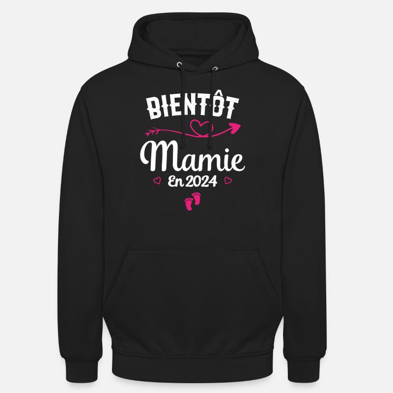 Bientôt future Mamie 2024 - Sweat-shirt à capuche unisexe - noir