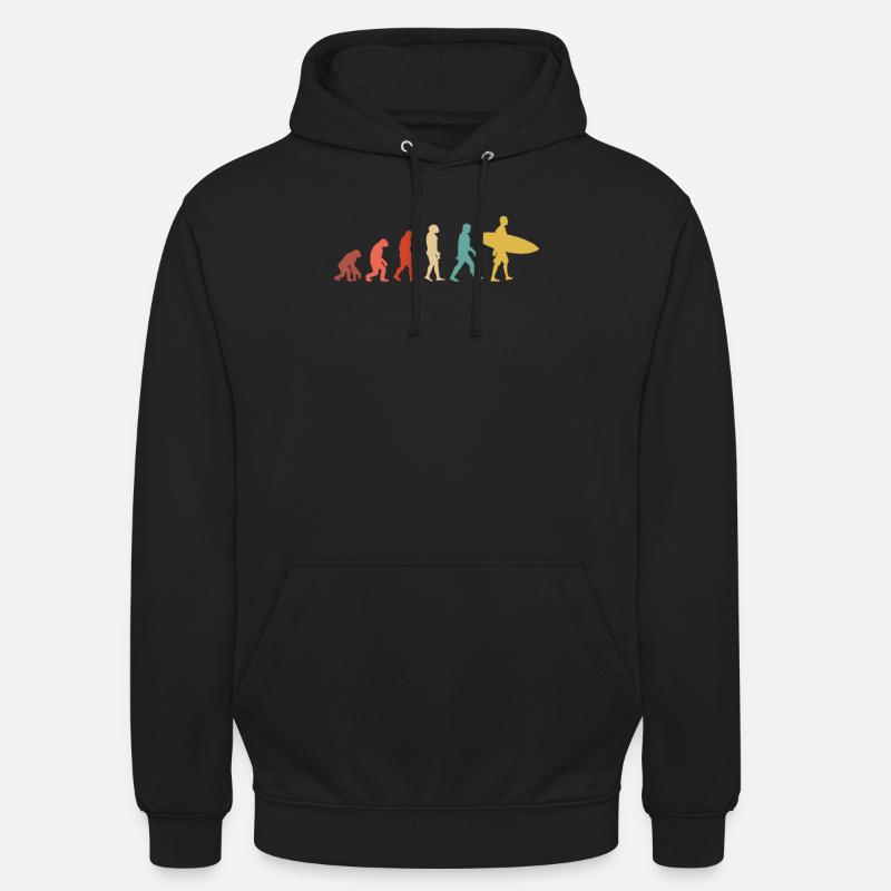Evolution of surfing - Unisex Hoodie - black