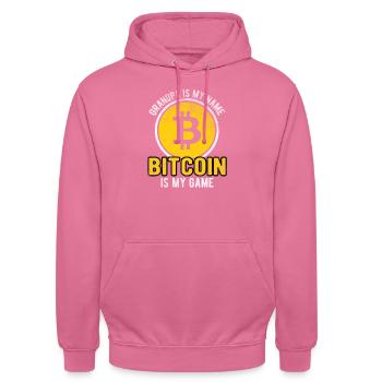 Grandpa is my name bitcoin is my game - Unisex Hoodie - Pink - Vorne - Alina (178cm) & Michal (187cm)