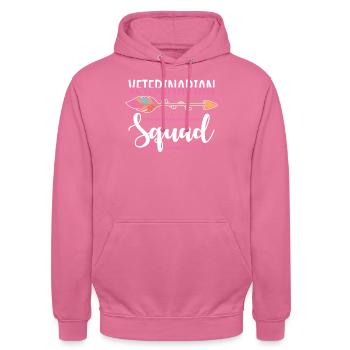 Tierärztin Gruppe - Unisex Hoodie - Pink - Vorne - Alina (178cm) & Michal (187cm)
