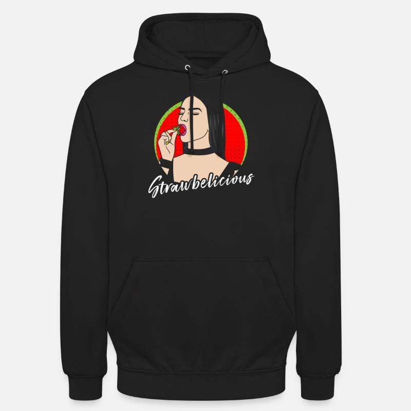 FILLE FRAISE PAILLE ERDBEERE - Sweat-shirt à capuche unisexe - noir