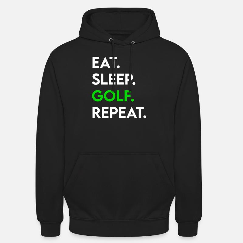 manger dormir golf répéter - Sweat-shirt à capuche unisexe - noir