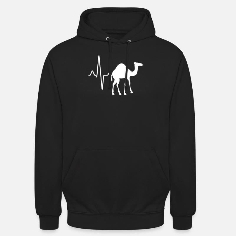 Dromadaire Camel Heartbeat - Sweat-shirt à capuche unisexe - noir