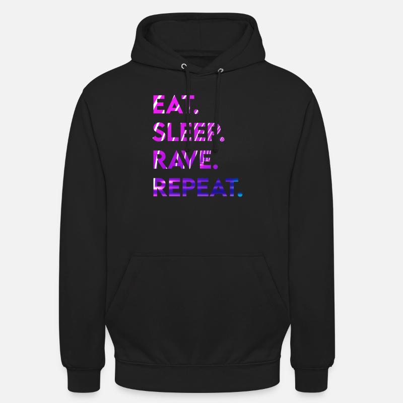 manger le sommeil rave répéter - Sweat-shirt à capuche unisexe - noir