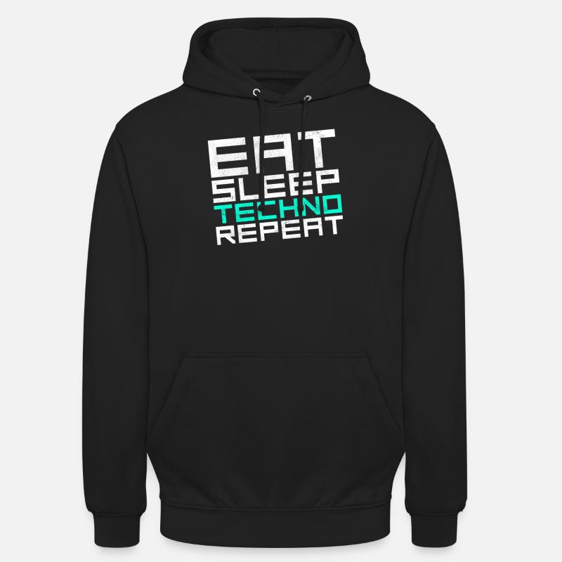 manger du sommeil techno répéter - Sweat-shirt à capuche unisexe - noir