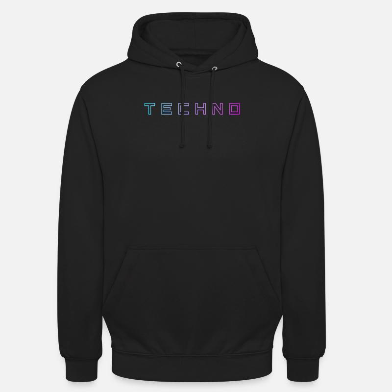 Techno - Sweat-shirt à capuche unisexe - noir