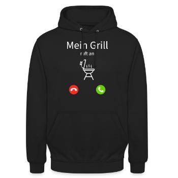 Grill Grillen Humor Grillsaison - Unisex Hoodie - Schwarz - Vorne - Alina (178cm) & Michal (187cm)