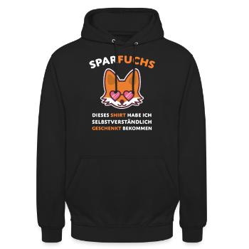 Fuchs Sparfuchs Sparen Sparer Finanzen - Unisex Hoodie - Schwarz - Vorne - Alina (178cm) & Michal (187cm)