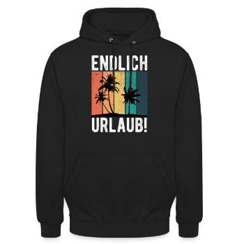 Sommerzeit Urlaub Spruch - Unisex Hoodie - Schwarz - Vorne - Alina (178cm) & Michal (187cm)