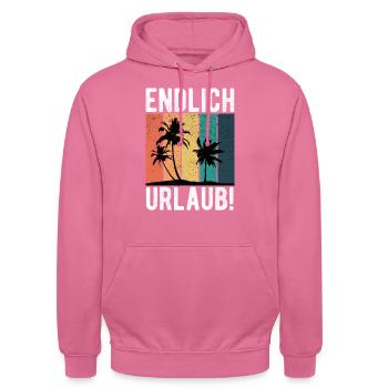 Sommerzeit Urlaub Spruch - Unisex Hoodie - Pink - Vorne - Alina (178cm) & Michal (187cm)