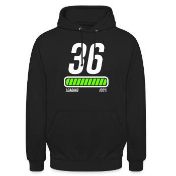 36e anniversaire 36 ans - Sweat-shirt à capuche unisexe - noir - Devant - Alina (178cm) & Michal (187cm)