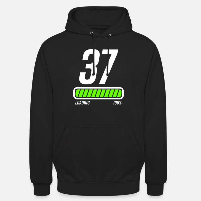 37e anniversaire 37 ans - Sweat-shirt à capuche unisexe - noir
