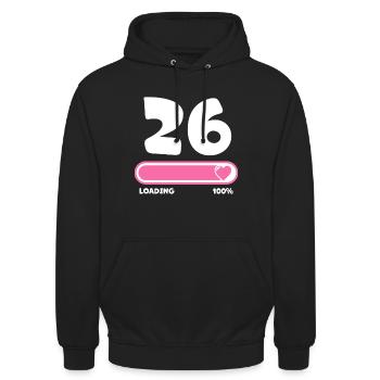 26th birthday 26 years - Unisex Hoodie - black - Front - Alina (178cm) & Michal (187cm)