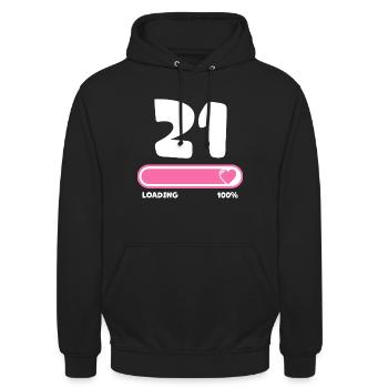 21st birthday 21 years - Unisex Hoodie - black - Front - Alina (178cm) & Michal (187cm)