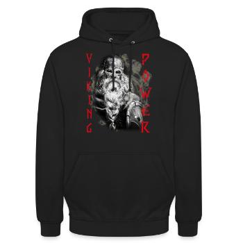 Puissance viking - Sweat-shirt à capuche unisexe - noir - Devant - Alina (178cm) & Michal (187cm)