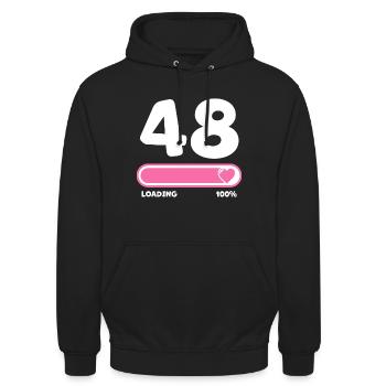 48th birthday 48 years - Unisex Hoodie - black - Front - Alina (178cm) & Michal (187cm)