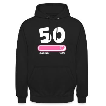 50th birthday 50 years - Unisex Hoodie - black - Front - Alina (178cm) & Michal (187cm)