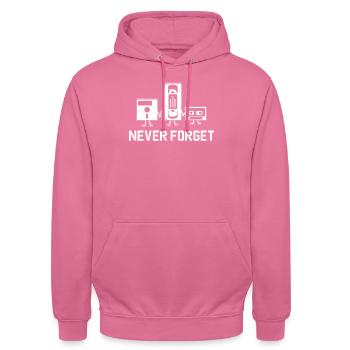 Nie vergessen - Unisex Hoodie - Pink - Vorne - Alina (178cm) & Michal (187cm)