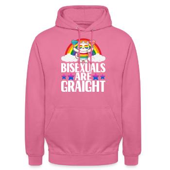Bisexuels LGBTQ - Sweat-shirt à capuche unisexe - rose - Devant - Alina (178cm) & Michal (187cm)