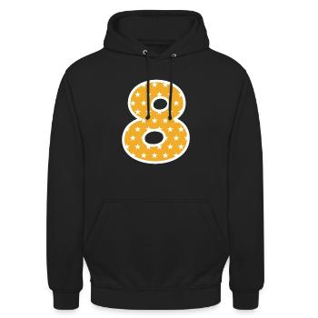 Numéro huit - Sweat-shirt à capuche unisexe - noir - Devant - Alina (178cm) & Michal (187cm)