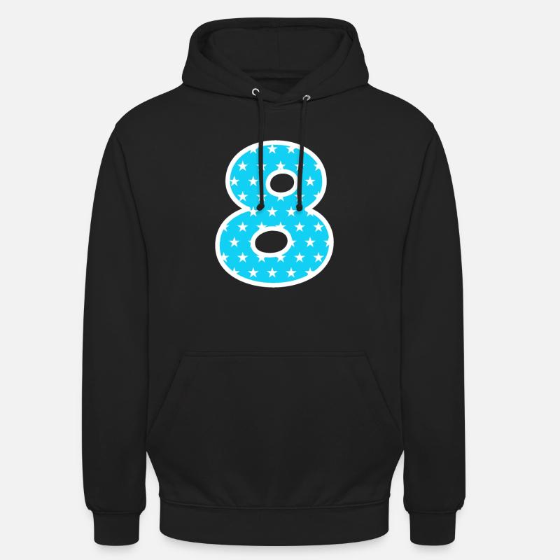 Numéro 8 - Sweat-shirt à capuche unisexe - noir