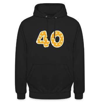 Vierzig - Unisex Hoodie - Schwarz - Vorne - Alina (178cm) & Michal (187cm)