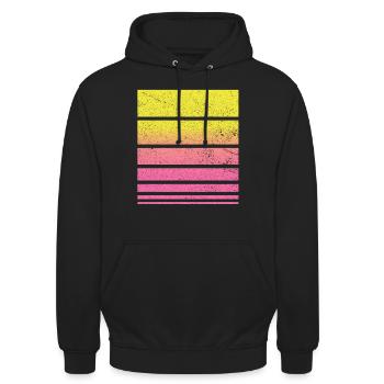 Sonne Retro Muster Vintage - Unisex Hoodie - Schwarz - Vorne - Alina (178cm) & Michal (187cm)