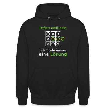 Informatikerin Informatik Student Lustiger Spruch - Unisex Hoodie - Schwarz - Vorne - Alina (178cm) & Michal (187cm)